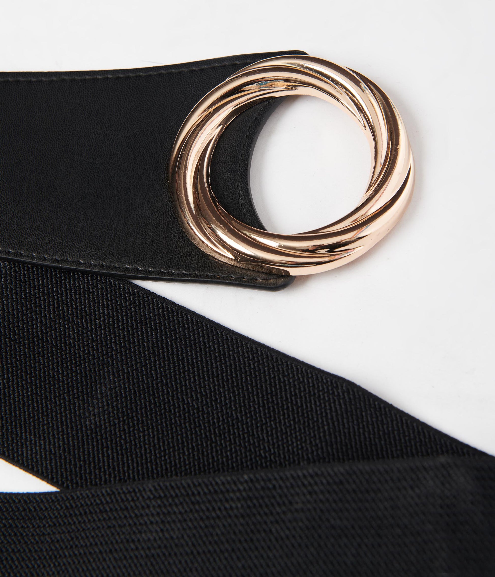 Black Gold Infinity Buckle Cinch Belt