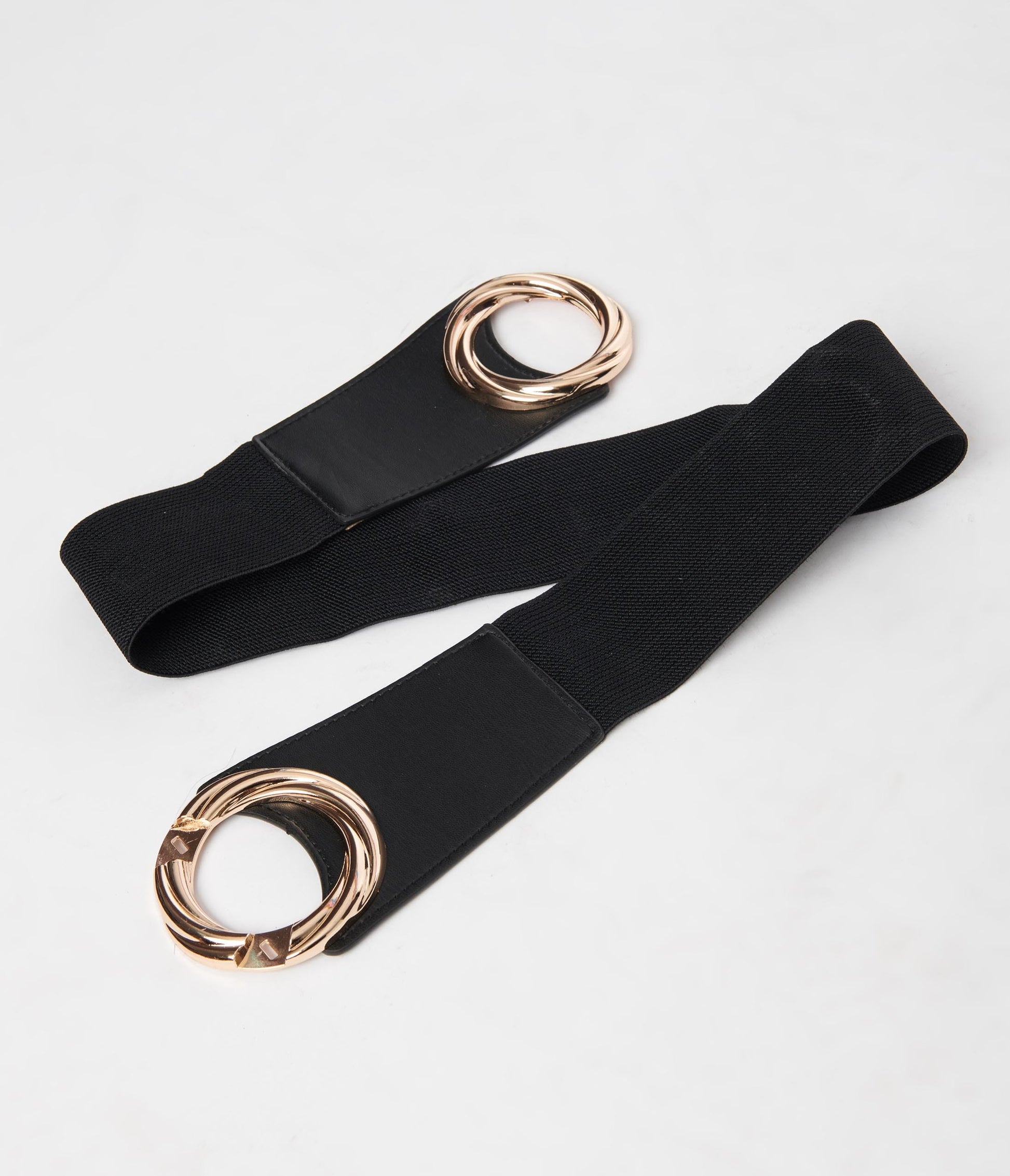 Black Gold Infinity Buckle Cinch Belt