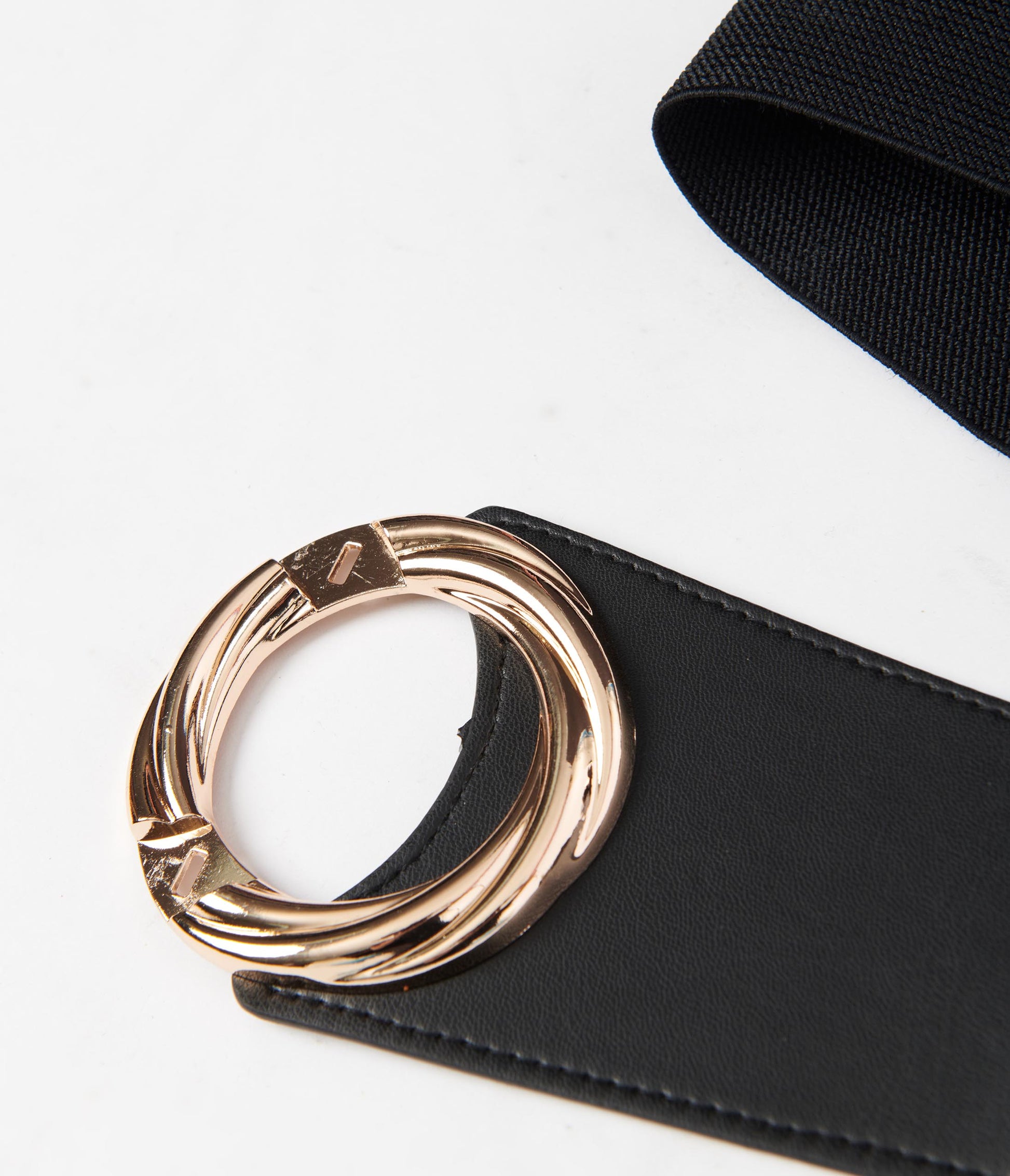 Black Gold Infinity Buckle Cinch Belt