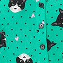Green Pin Dot Love Cats Blouse