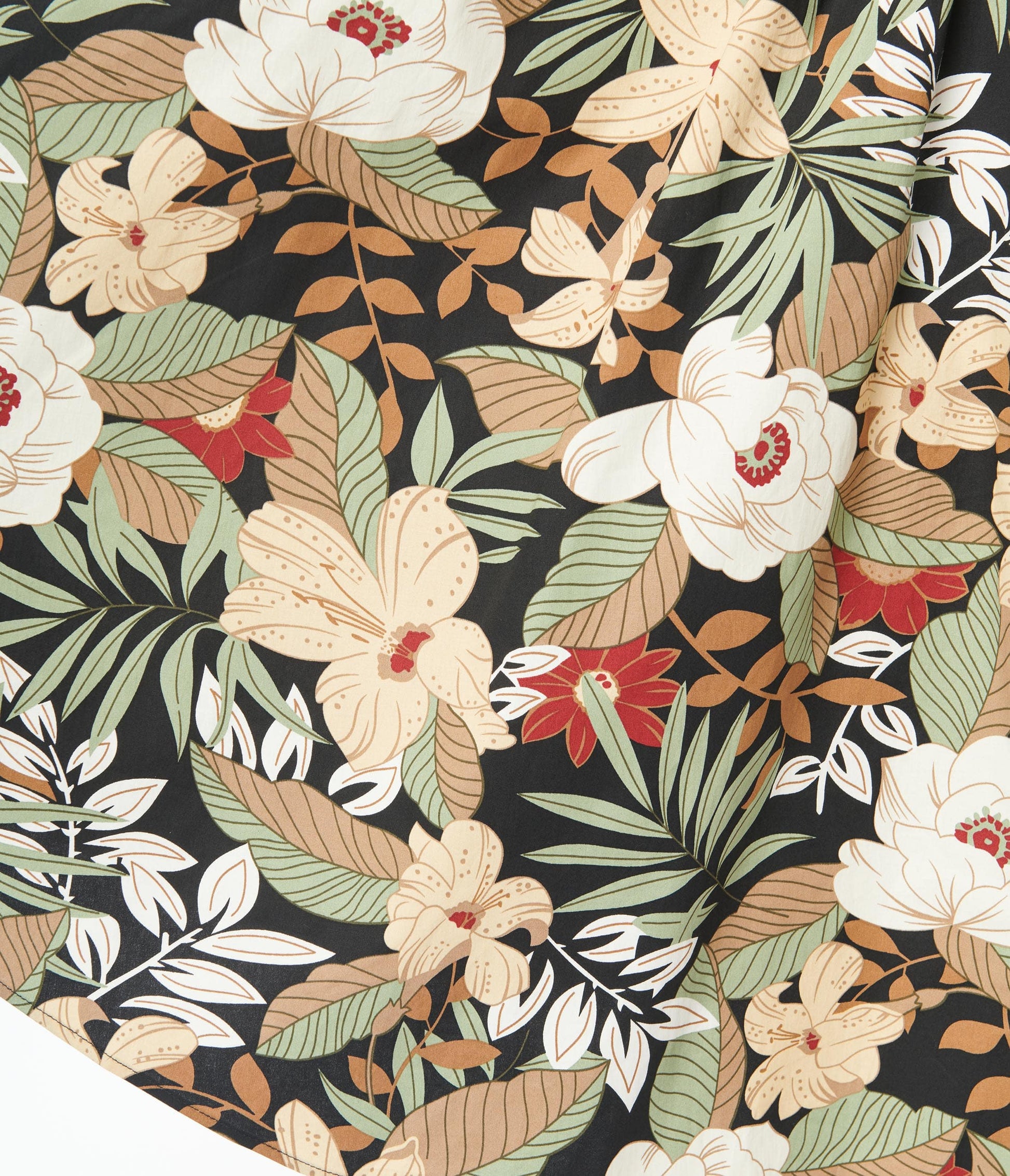 Hell Bunny Black Tropical Print Adelaida Crop Top