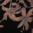 Unique Vintage Black Floral Velvet Wrap Midi Dress