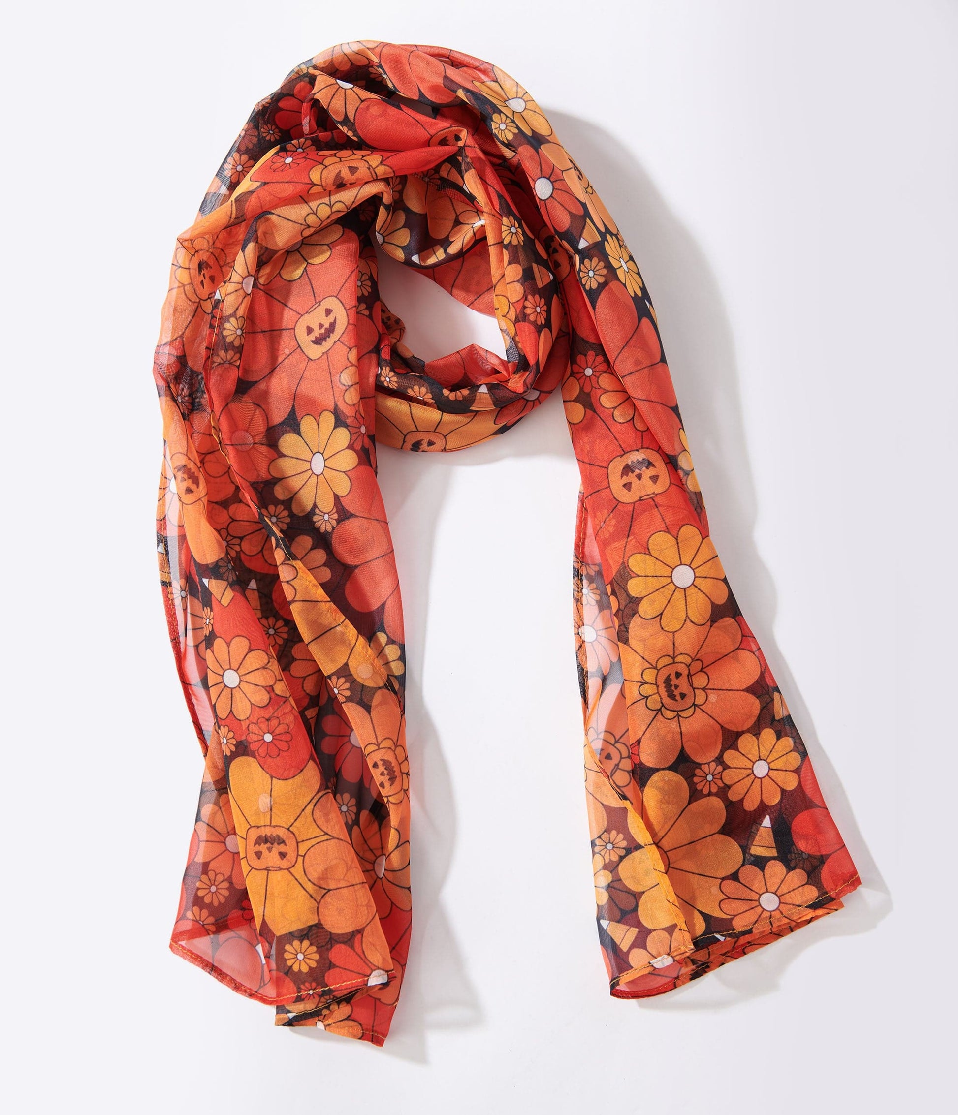 Smak Parlour Black Halloween Mod Floral Hair Scarf | Halloween Accessories