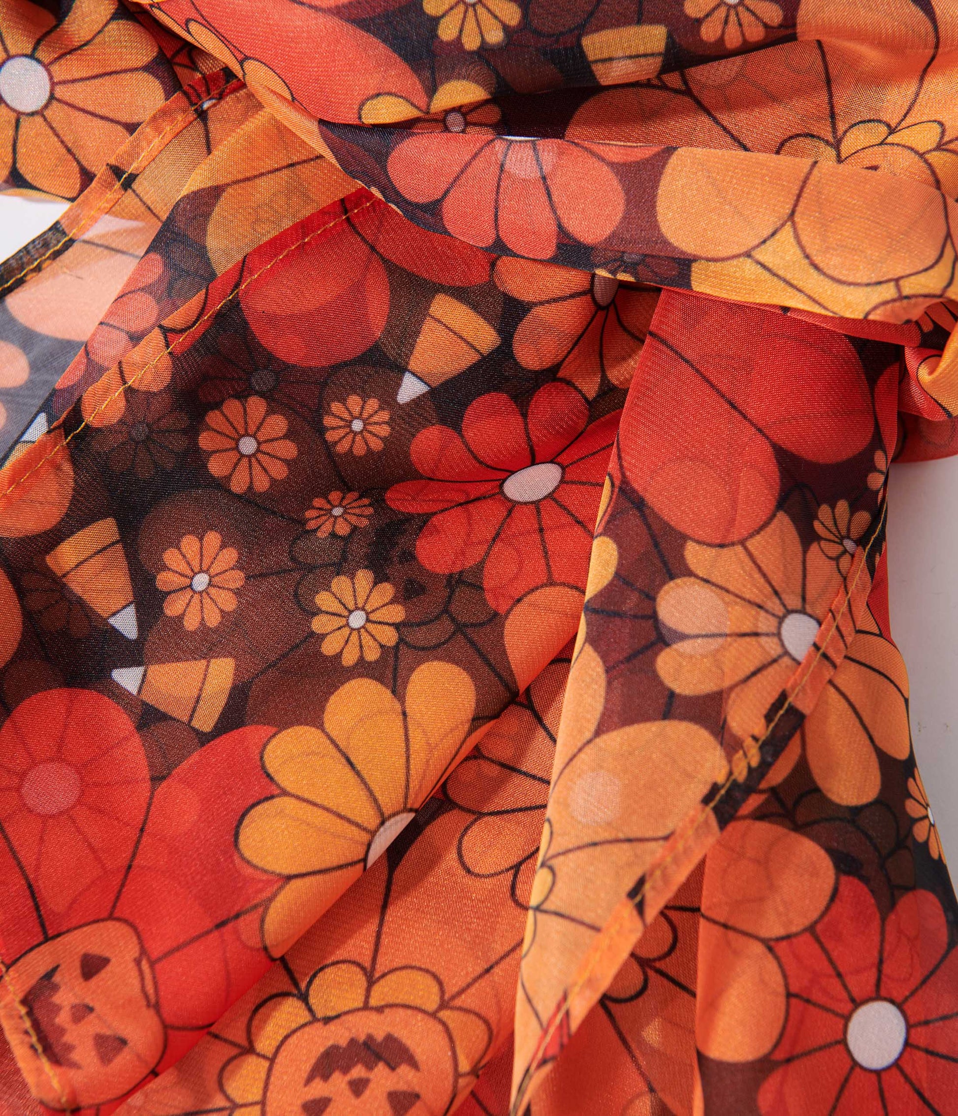 Smak Parlour Black Halloween Mod Floral Hair Scarf | Halloween Accessories