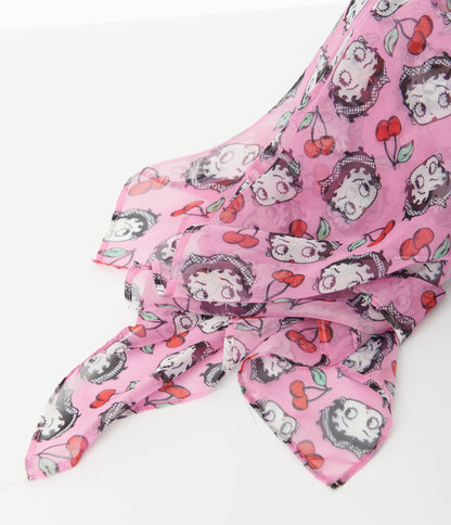 Betty Boop x Unique Vintage Pink Cherry Betty Boop Hair Scarf