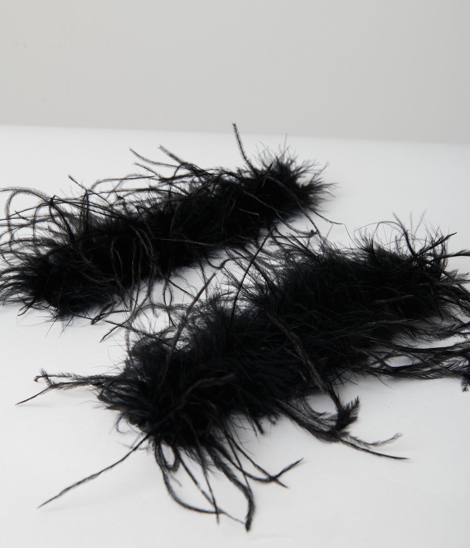 Black Faux Ostrich Feather Cuffs