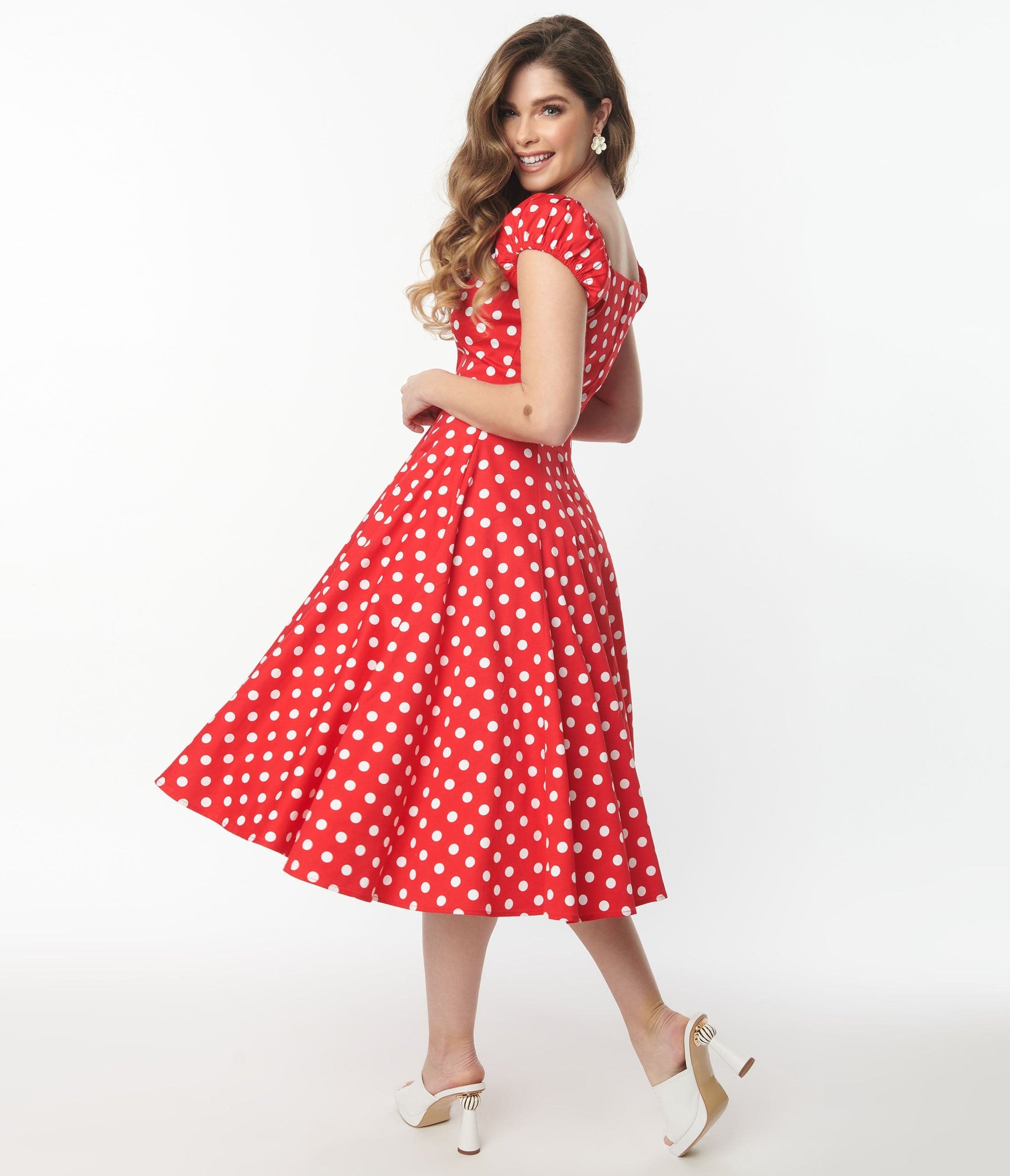 Collectif Red Polka Dot Dolores Swing Dress