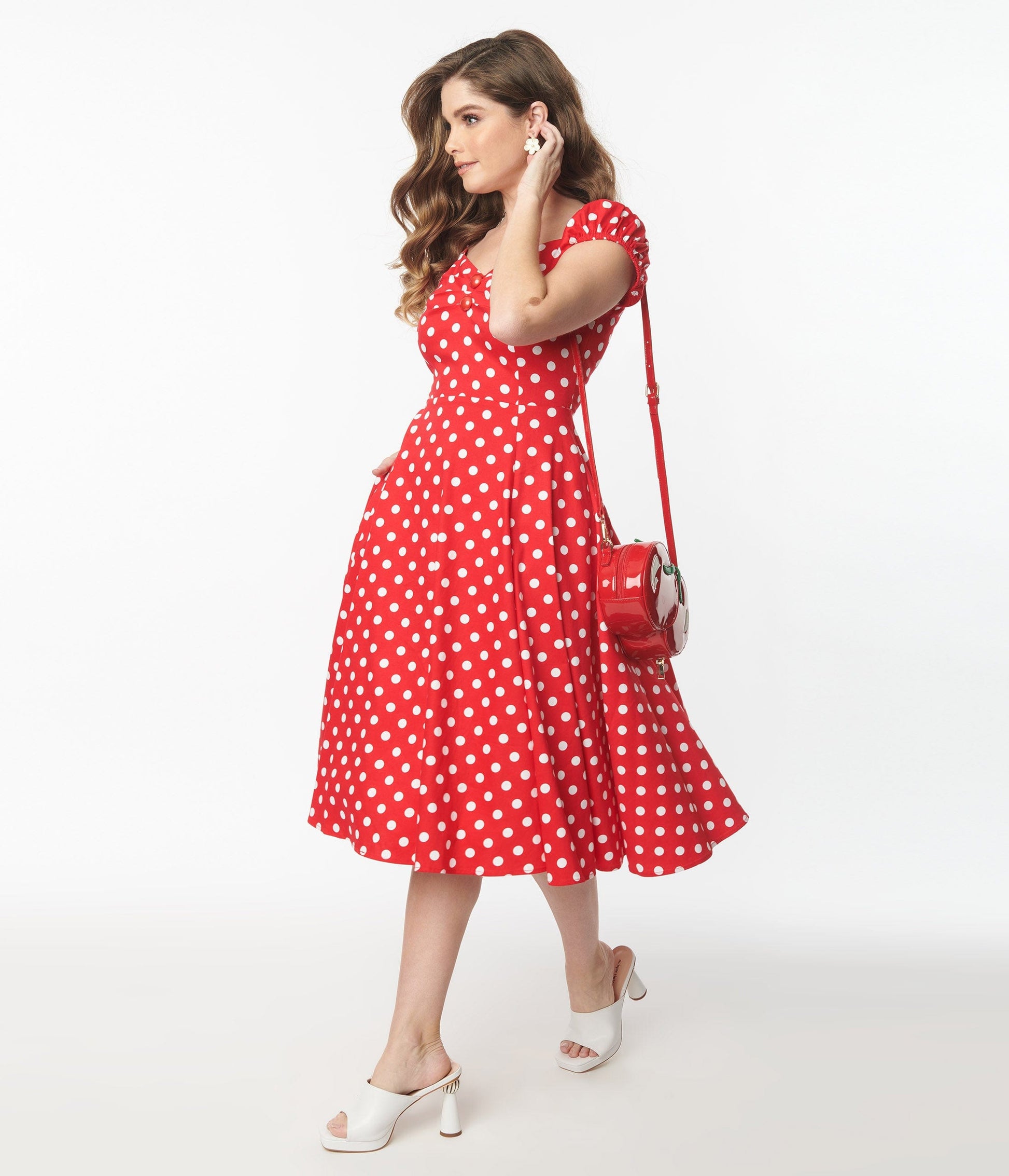 Collectif Red Polka Dot Dolores Swing Dress