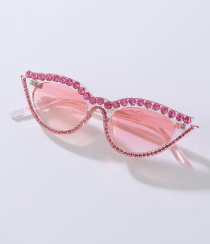 Pink Bejeweled Cat Eye Glasses
