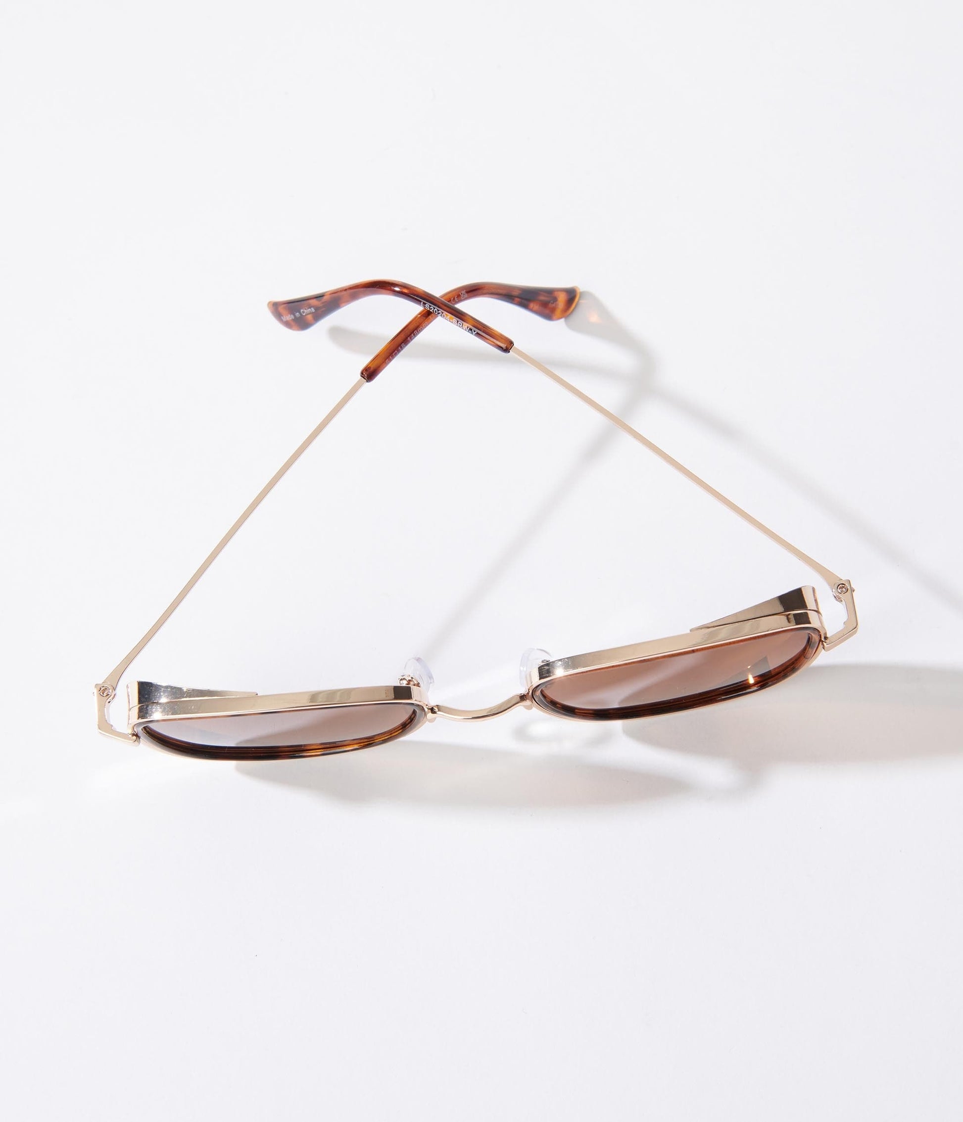 Gold & Tortoise Thick Frame Square Sunglasses