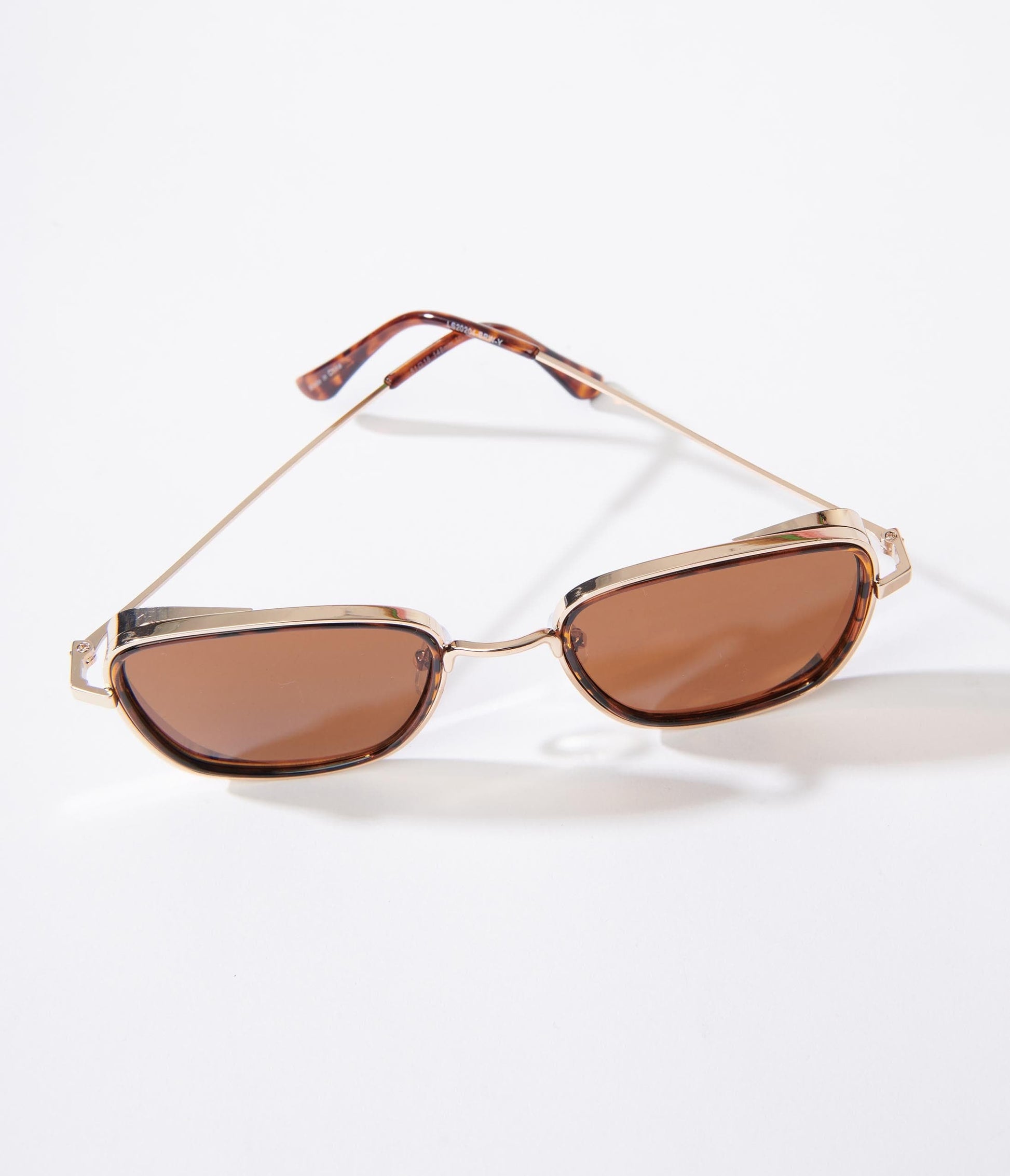 Gold & Tortoise Thick Frame Square Sunglasses