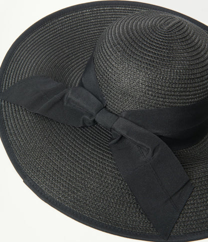 All Black Ribboned Sun Hat