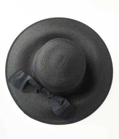 All Black Ribboned Sun Hat