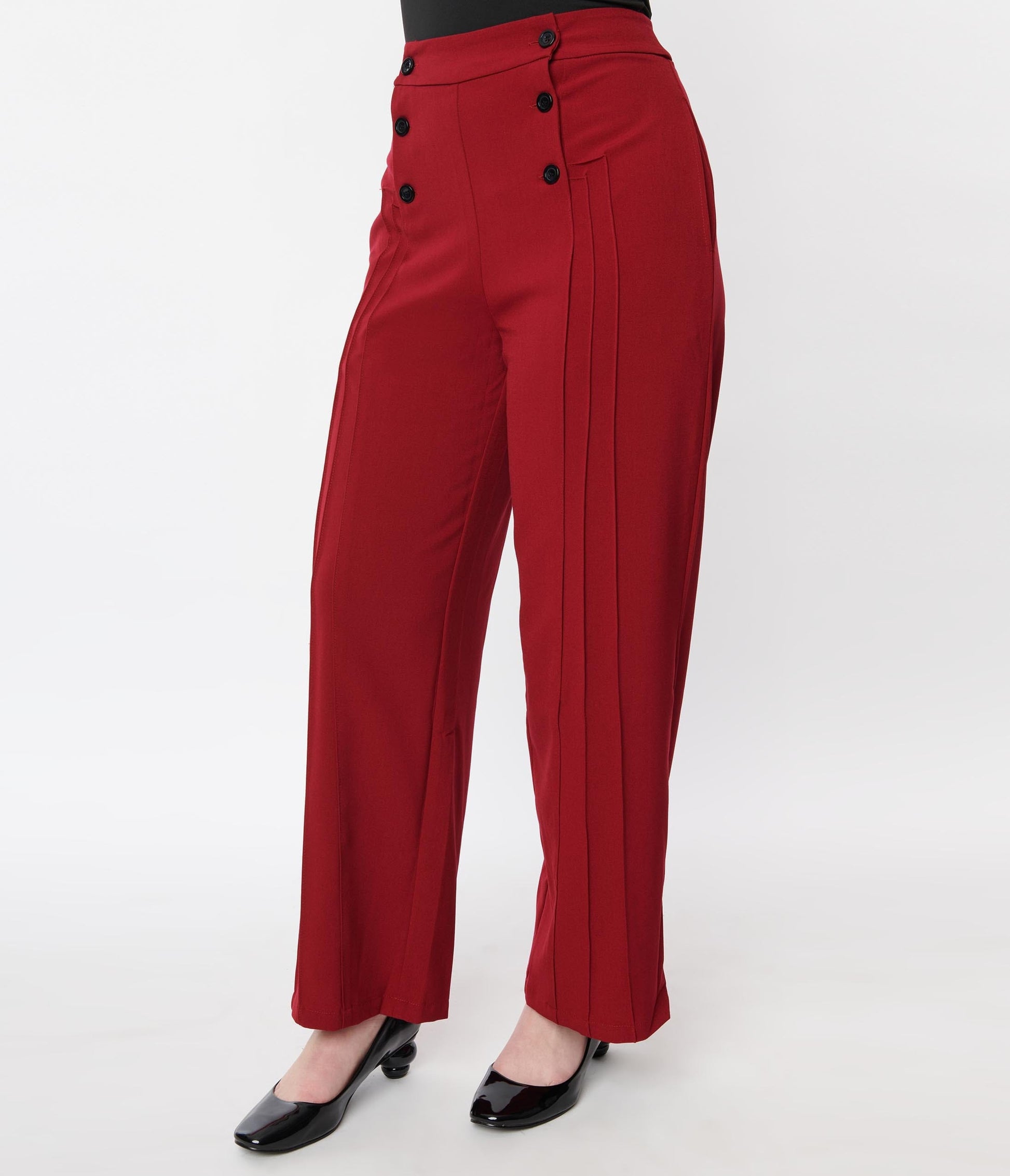 Red Pleated Pants