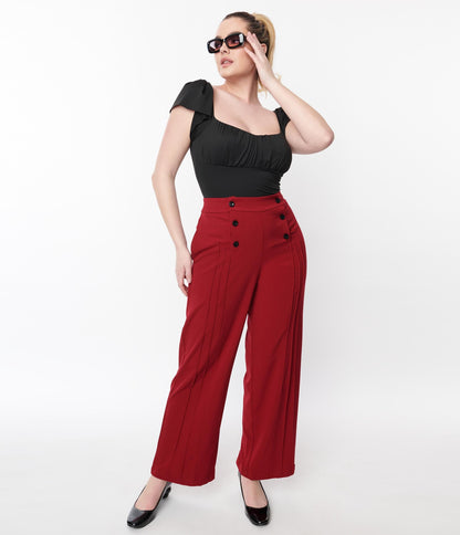 Red Pleated Pants
