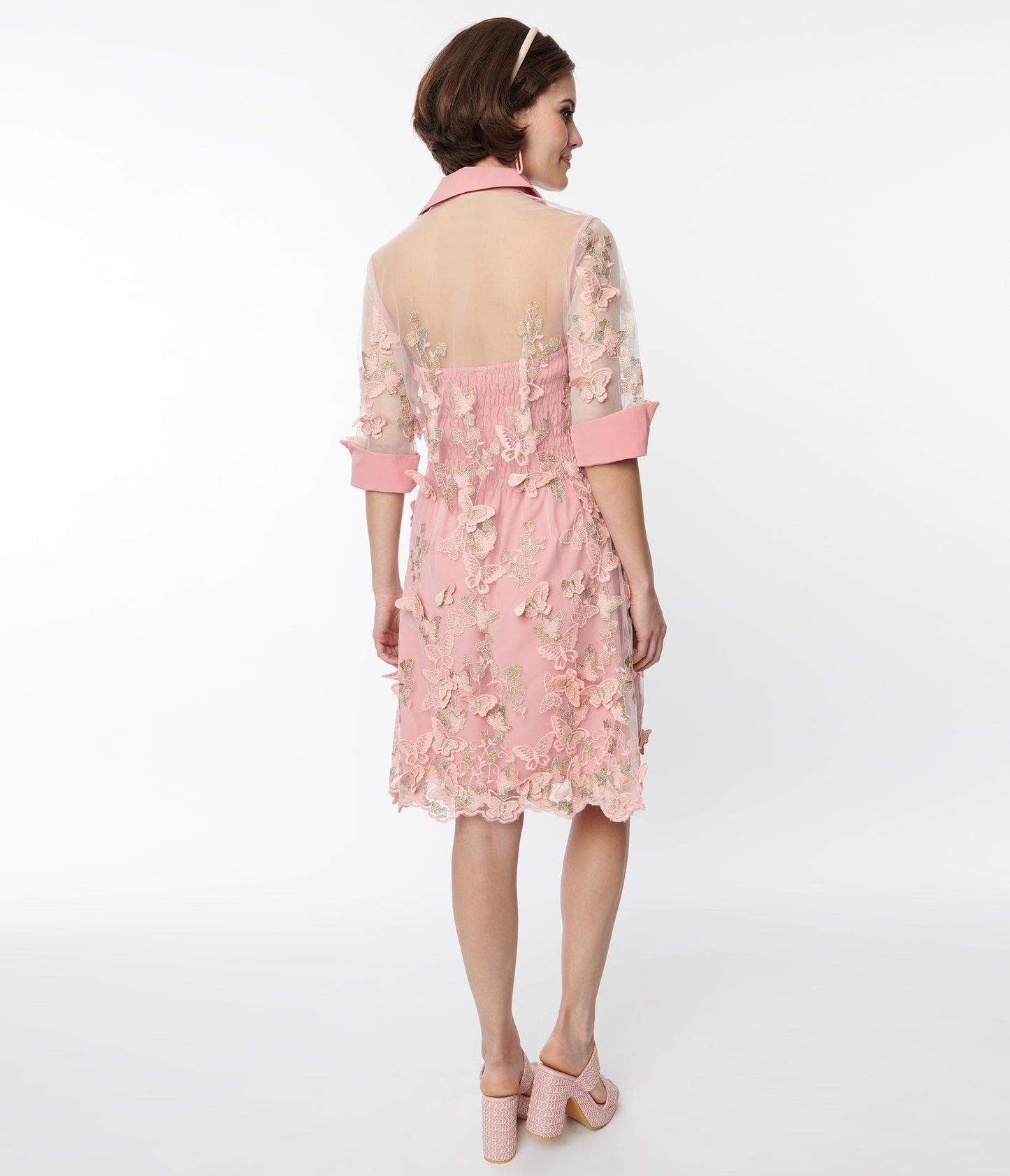 Pink Butterfly Two Piece Dress Set