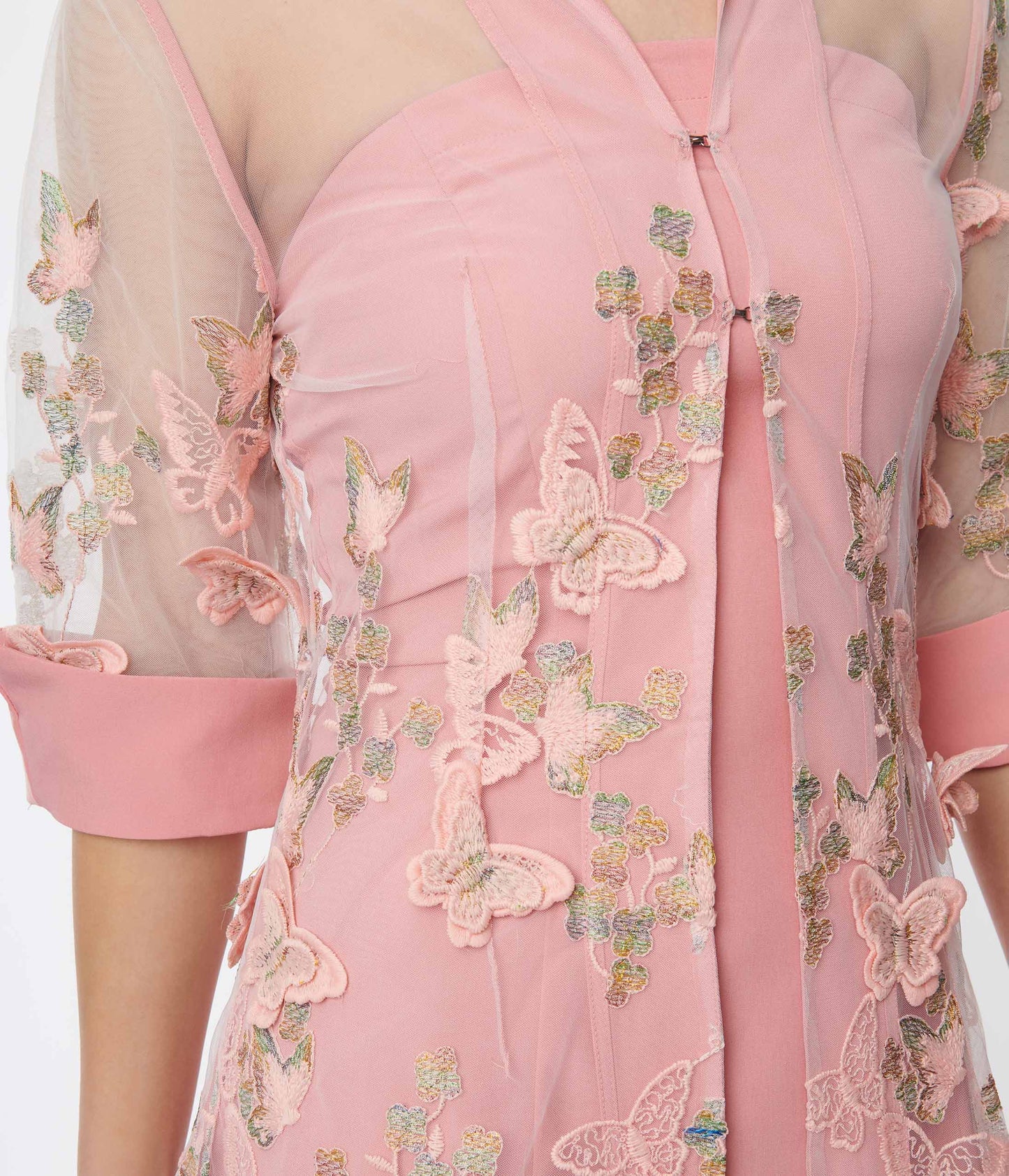 Pink Butterfly Two Piece Dress Set