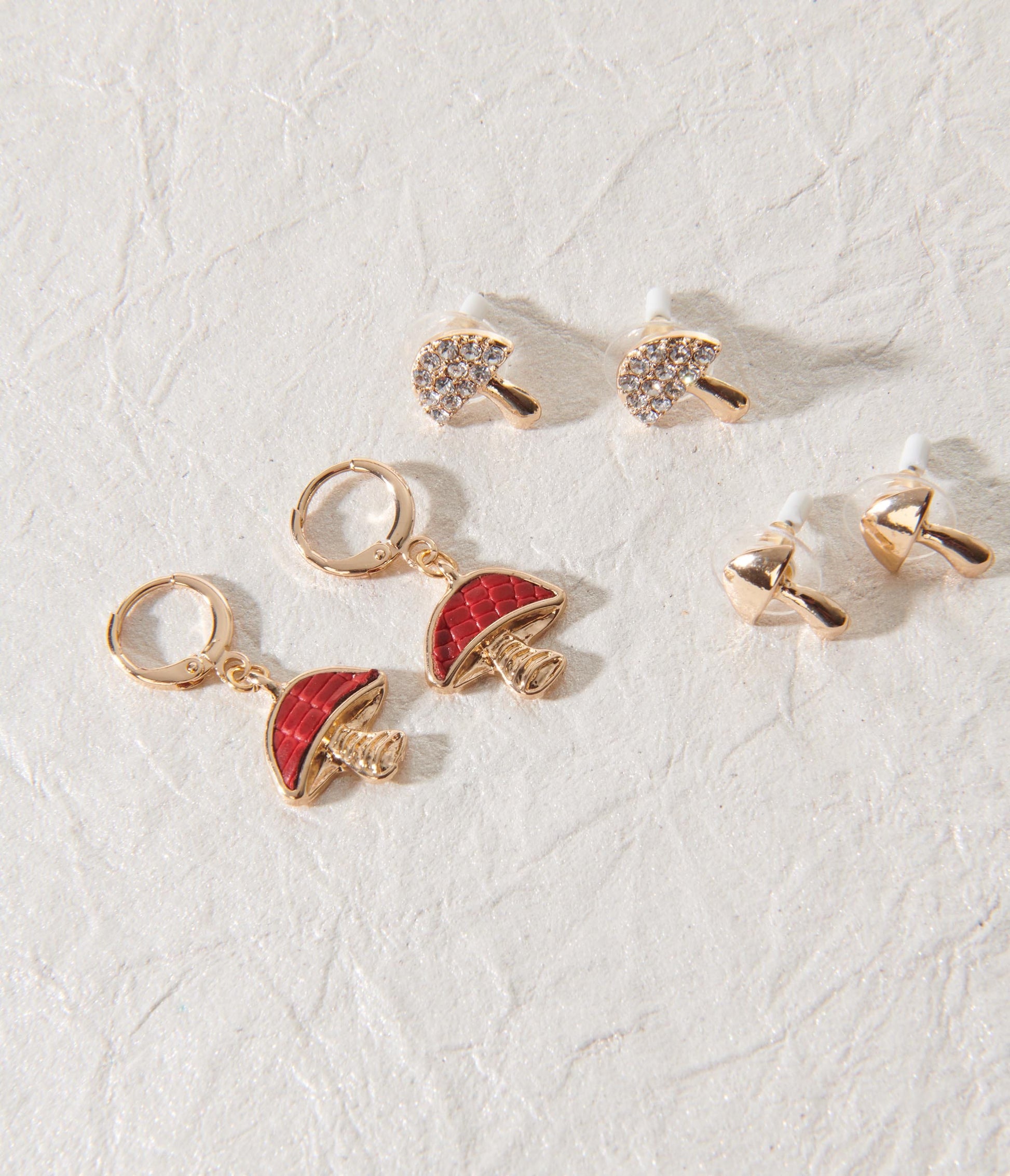 Multi Mushroom Earrings Set
