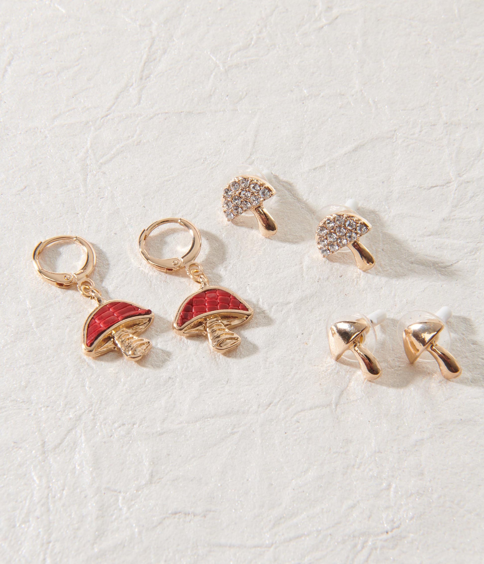 Multi Mushroom Earrings Set