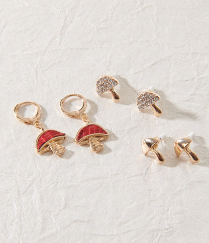 Multi Mushroom Earrings Set