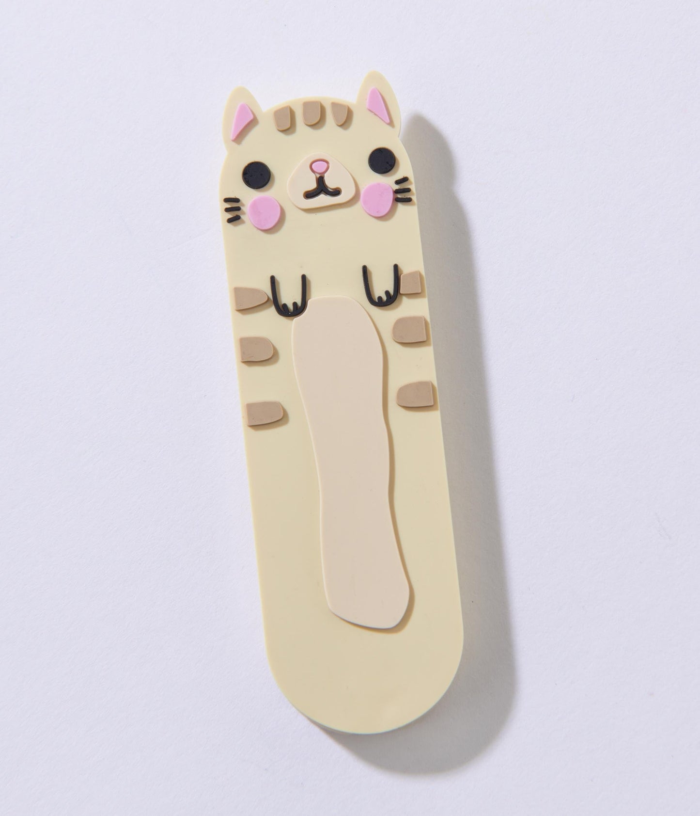 Cream & Brown Cat Phone Strap