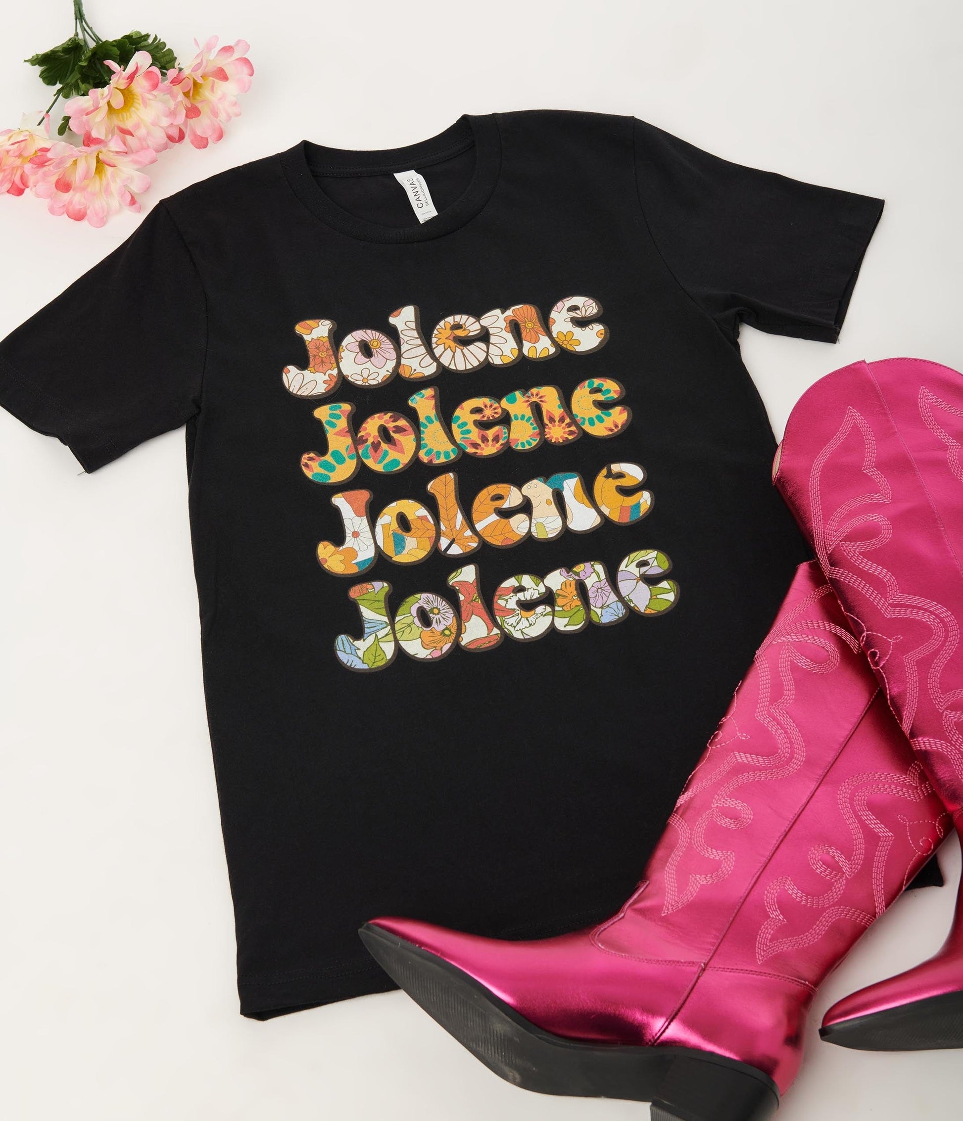 Dolly Parton Jolene Black Graphic Tee
