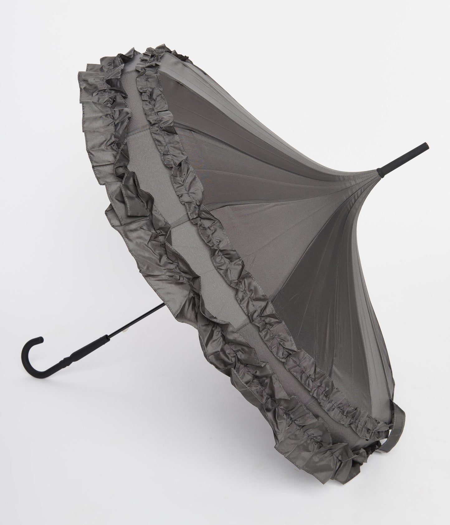 Grey Frilled Pagoda Umbrella
