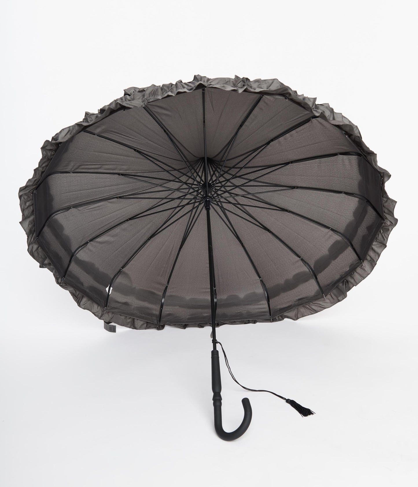 Grey Frilled Pagoda Umbrella