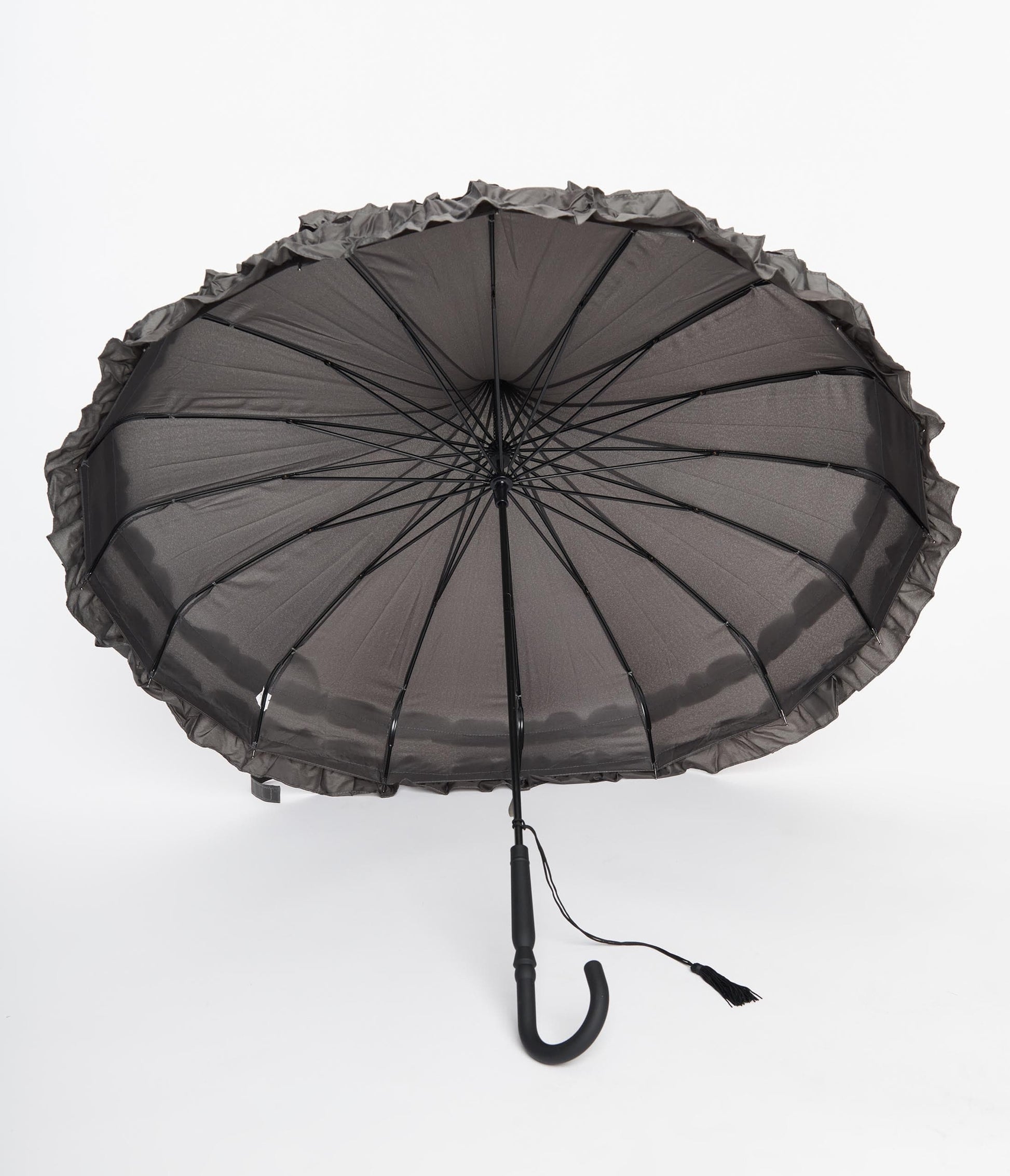 Grey Frilled Pagoda Umbrella