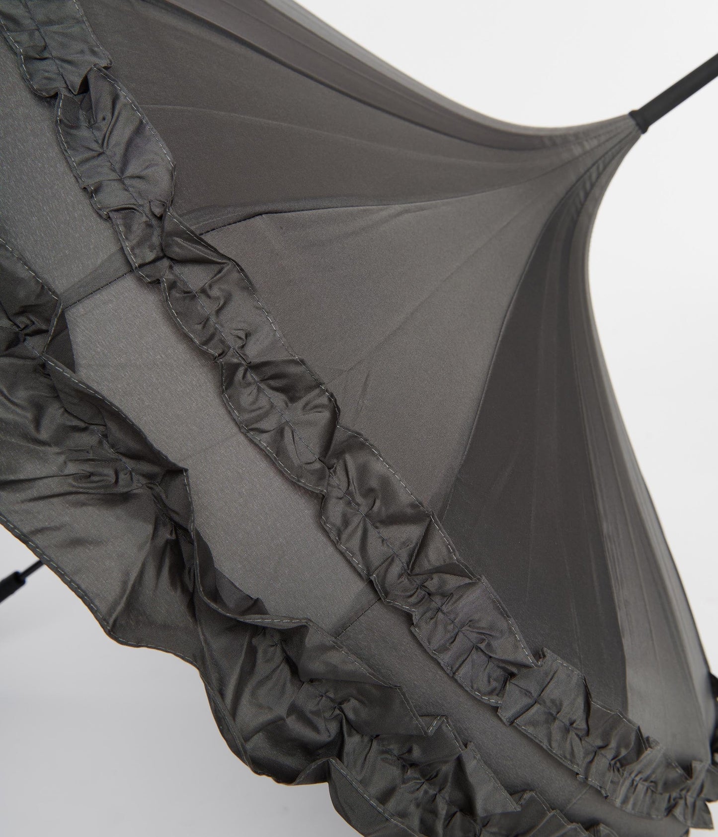 Grey Frilled Pagoda Umbrella