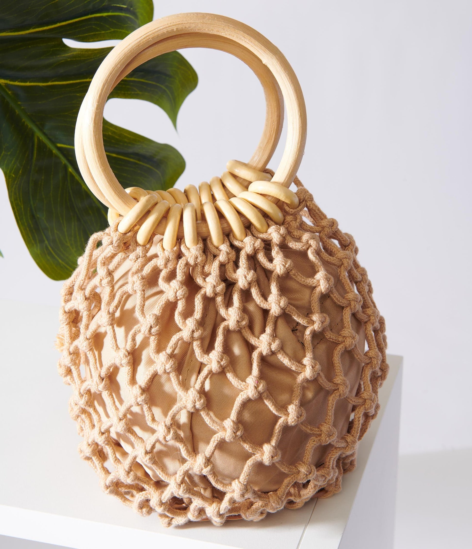 Tan Netted Handbag
