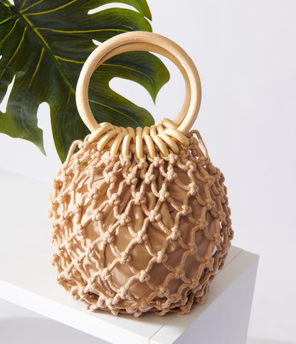 Tan Netted Handbag