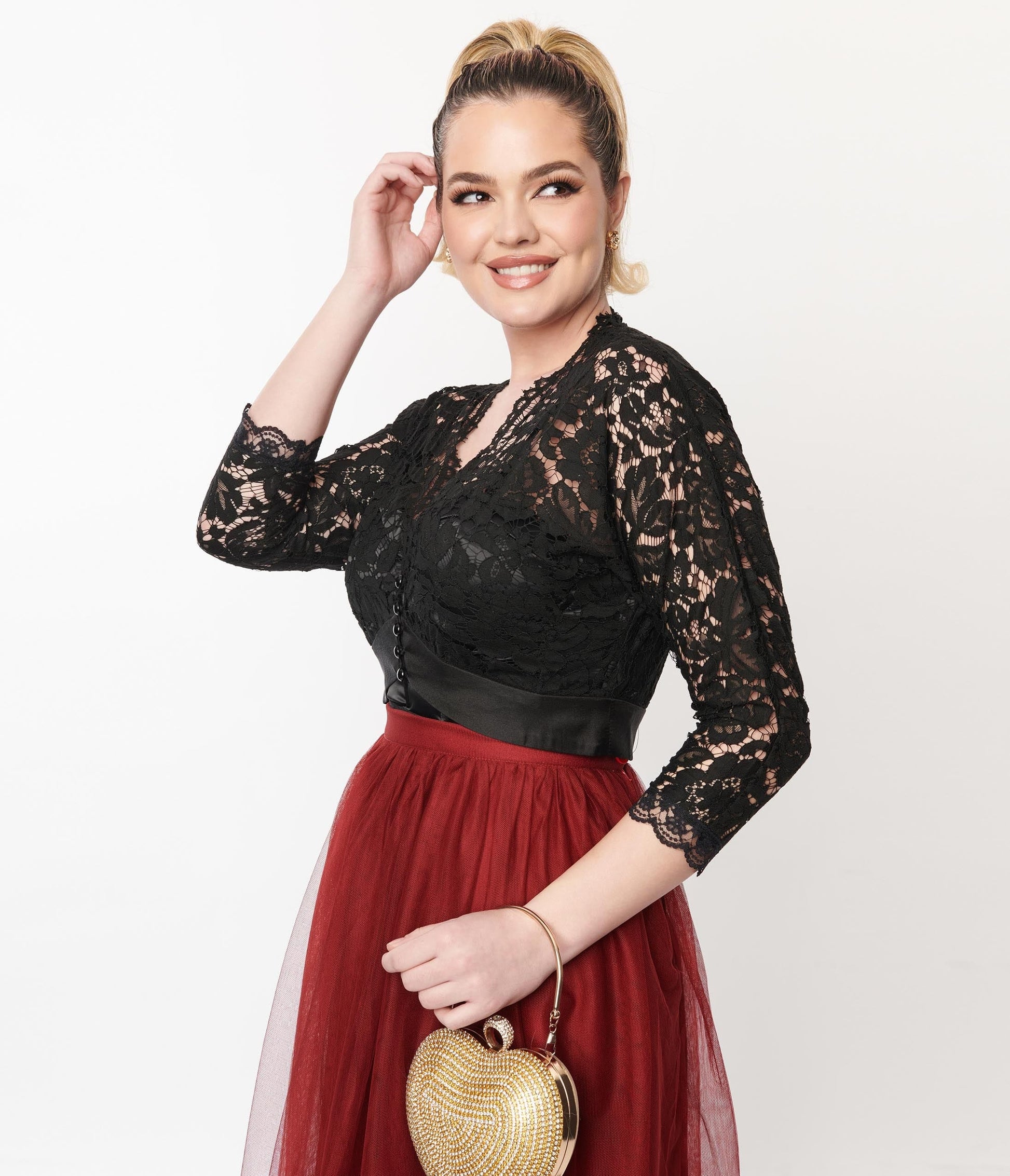 Black Lace Cropped Shrug Sweater