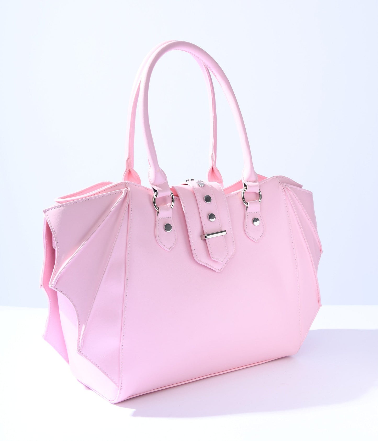 Pink Leatherette Bat Wing Handbag