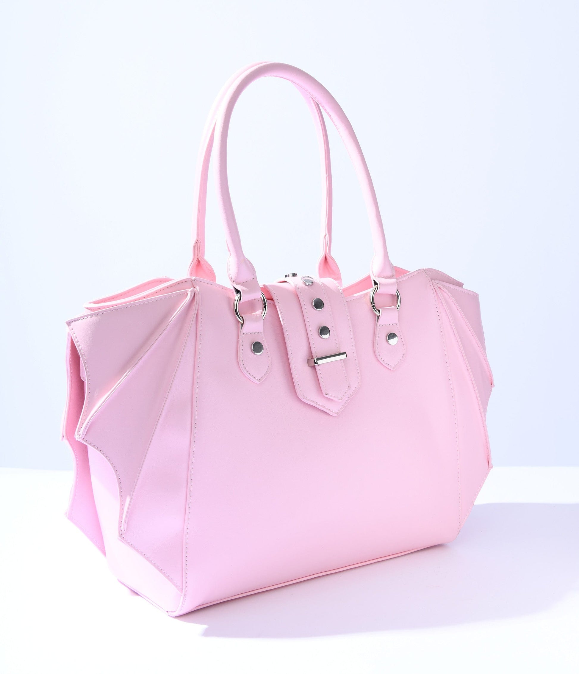 Pink Leatherette Bat Wing Handbag