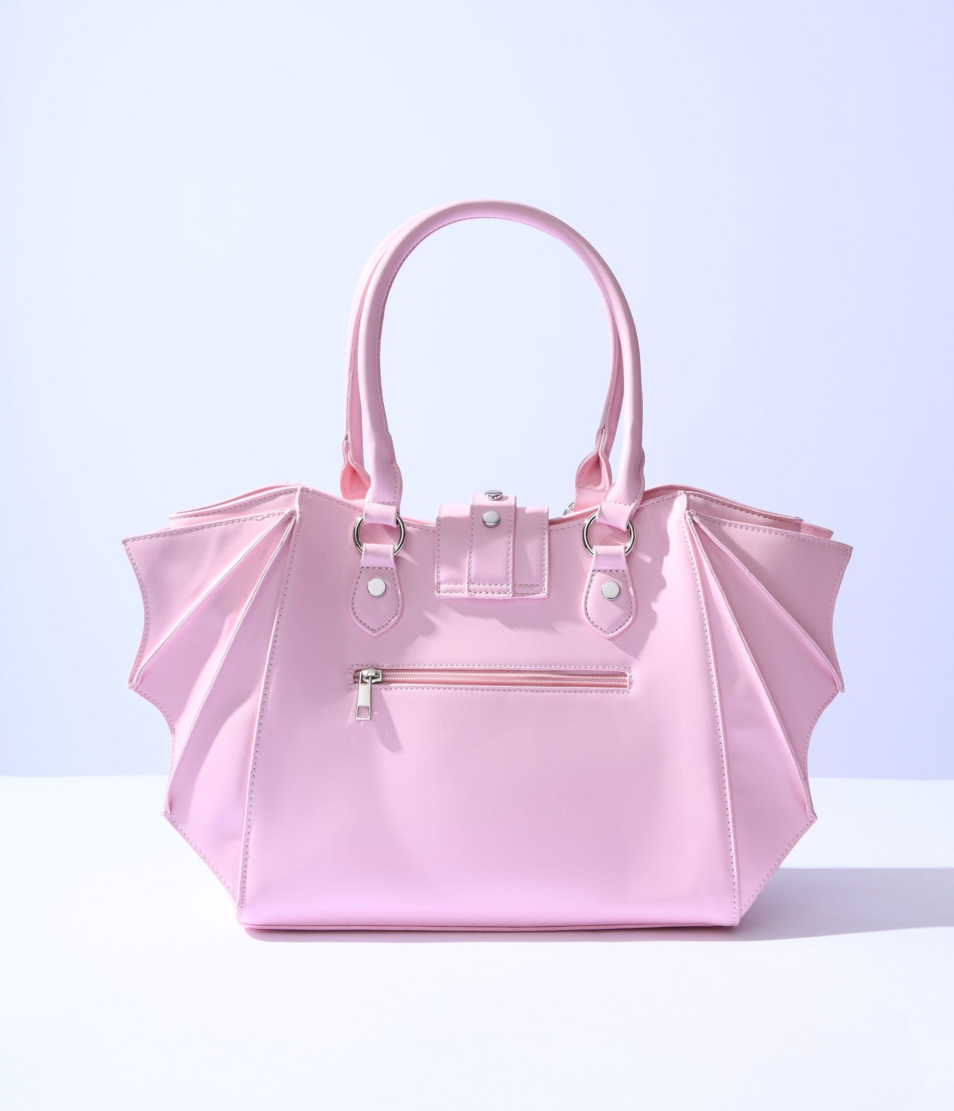 Pink Leatherette Bat Wing Handbag