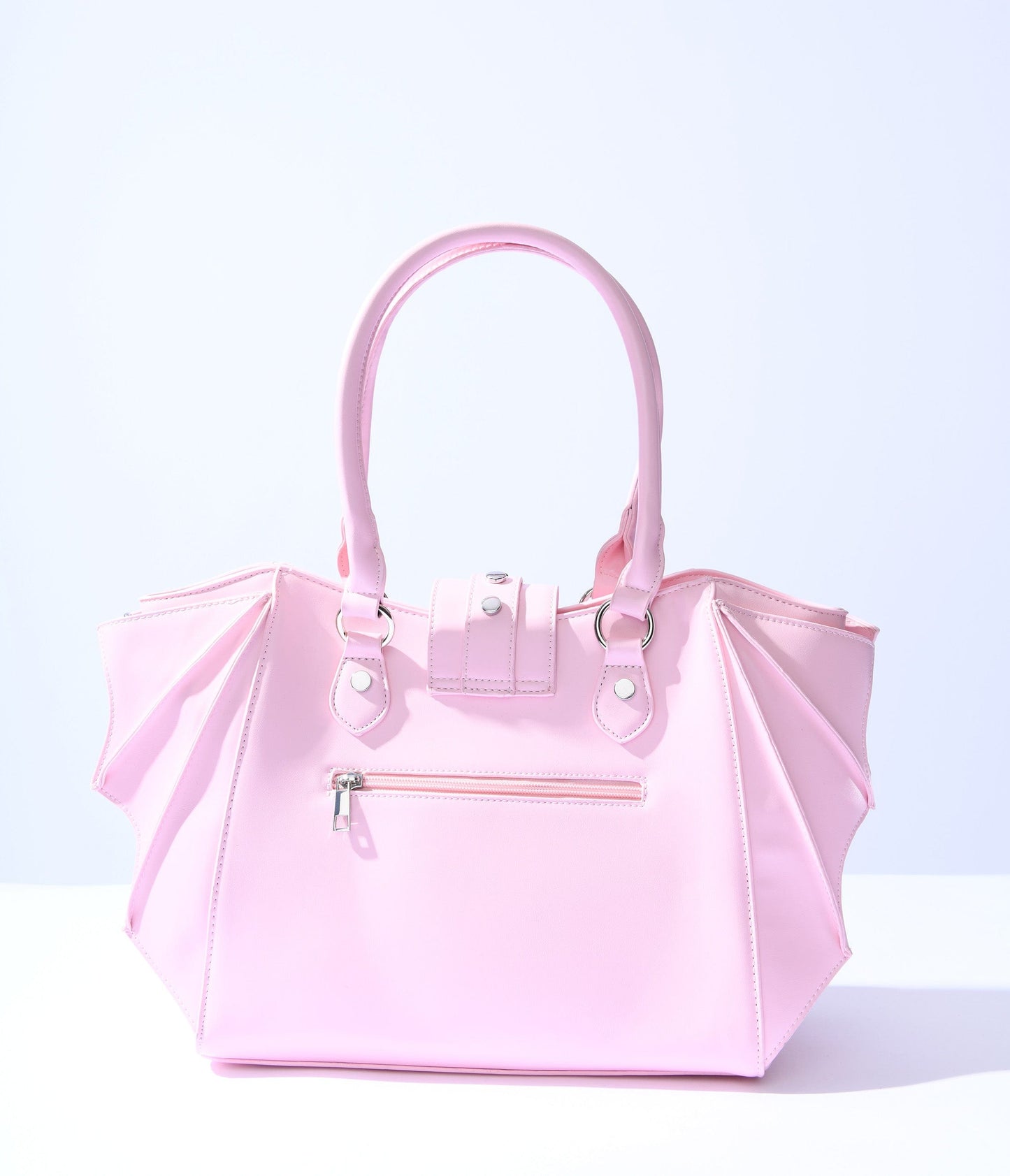 Pink Leatherette Bat Wing Handbag