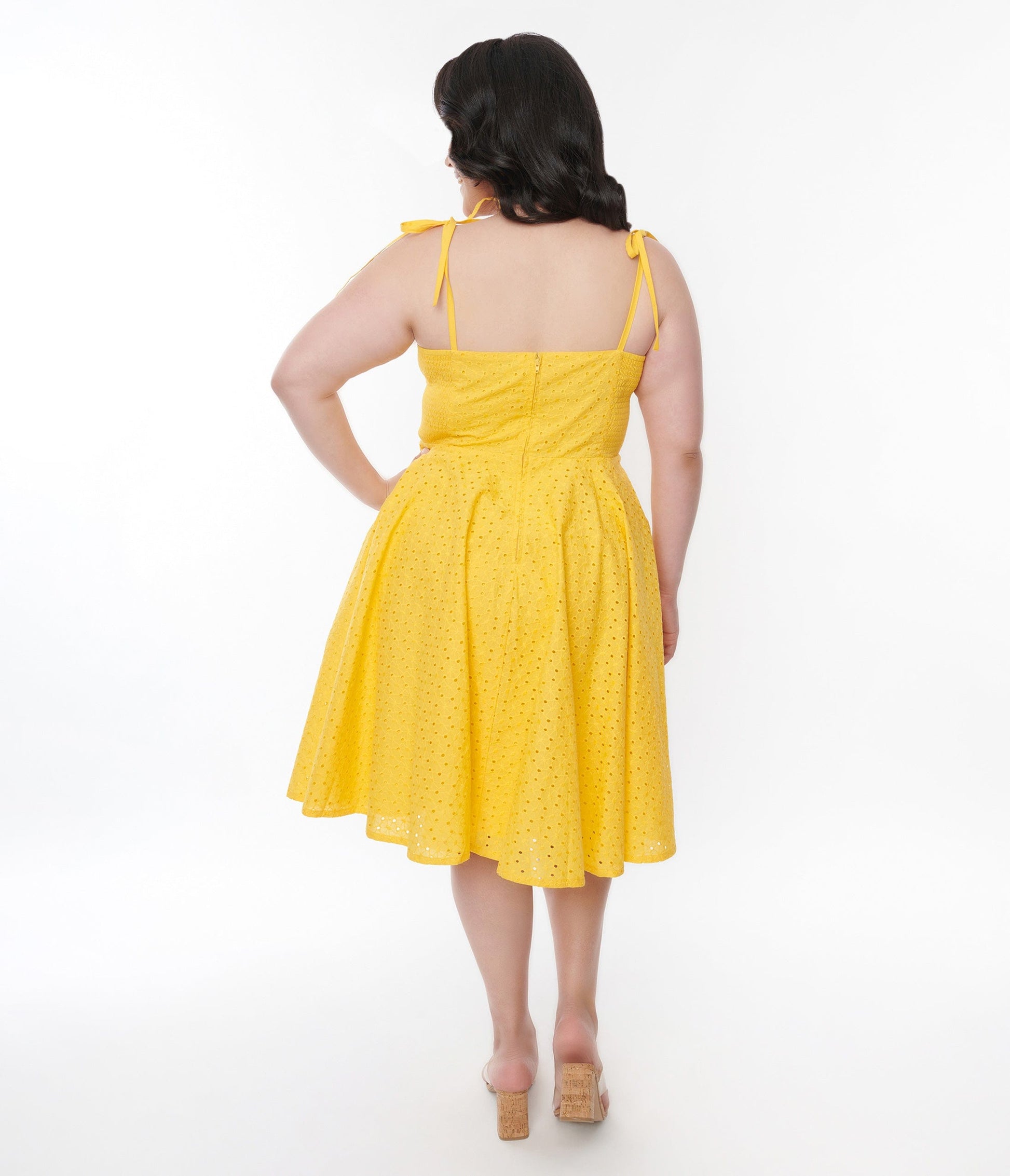 Yellow Eyelet Swing Sundress