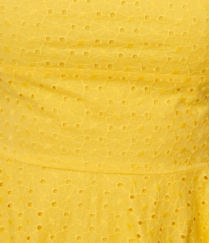 Yellow Eyelet Swing Sundress