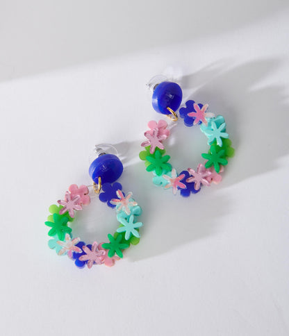 Multicolor Flower Bomb Drop Earrings