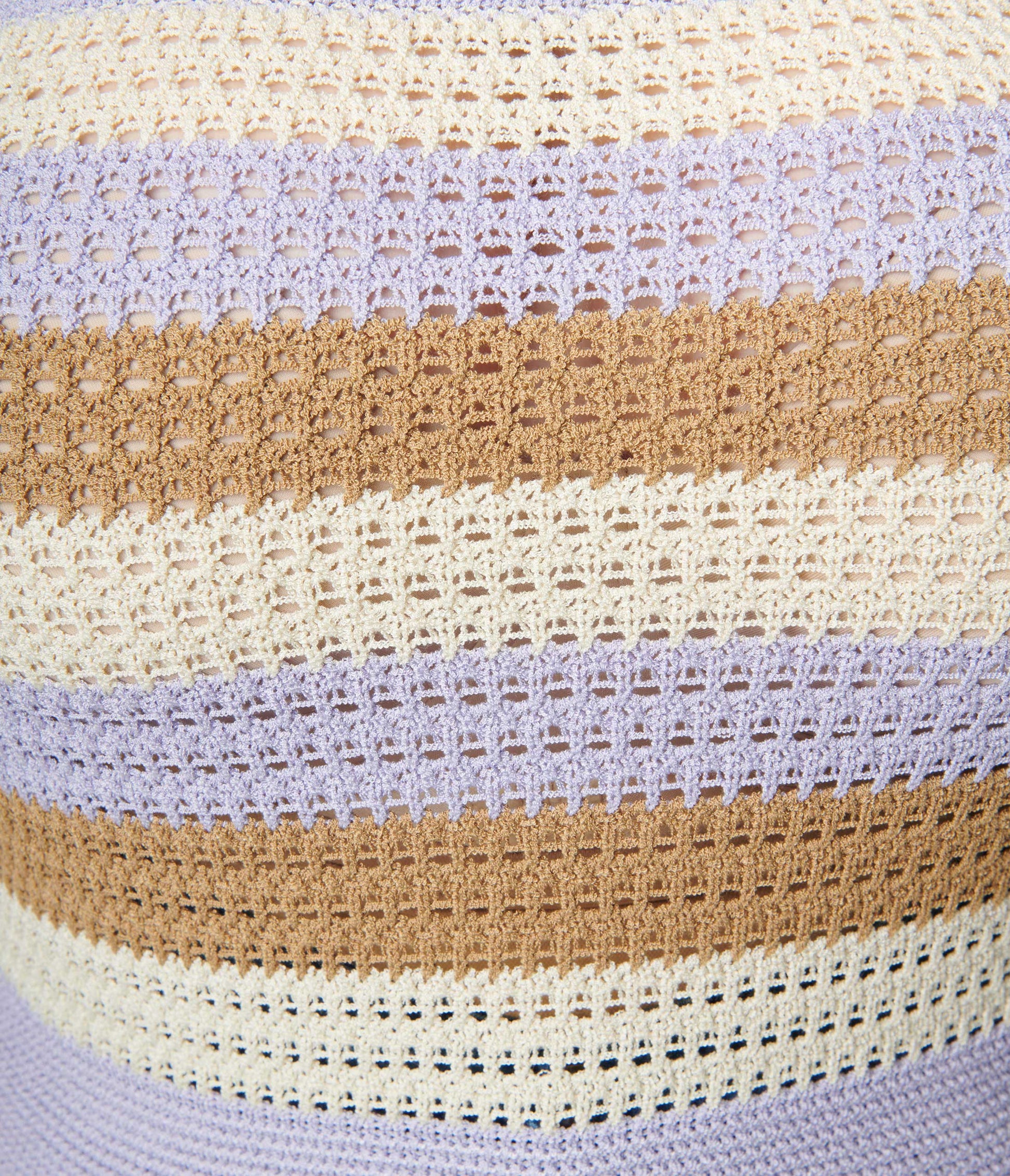 Lavender & Mocha Cream Striped Crochet Top