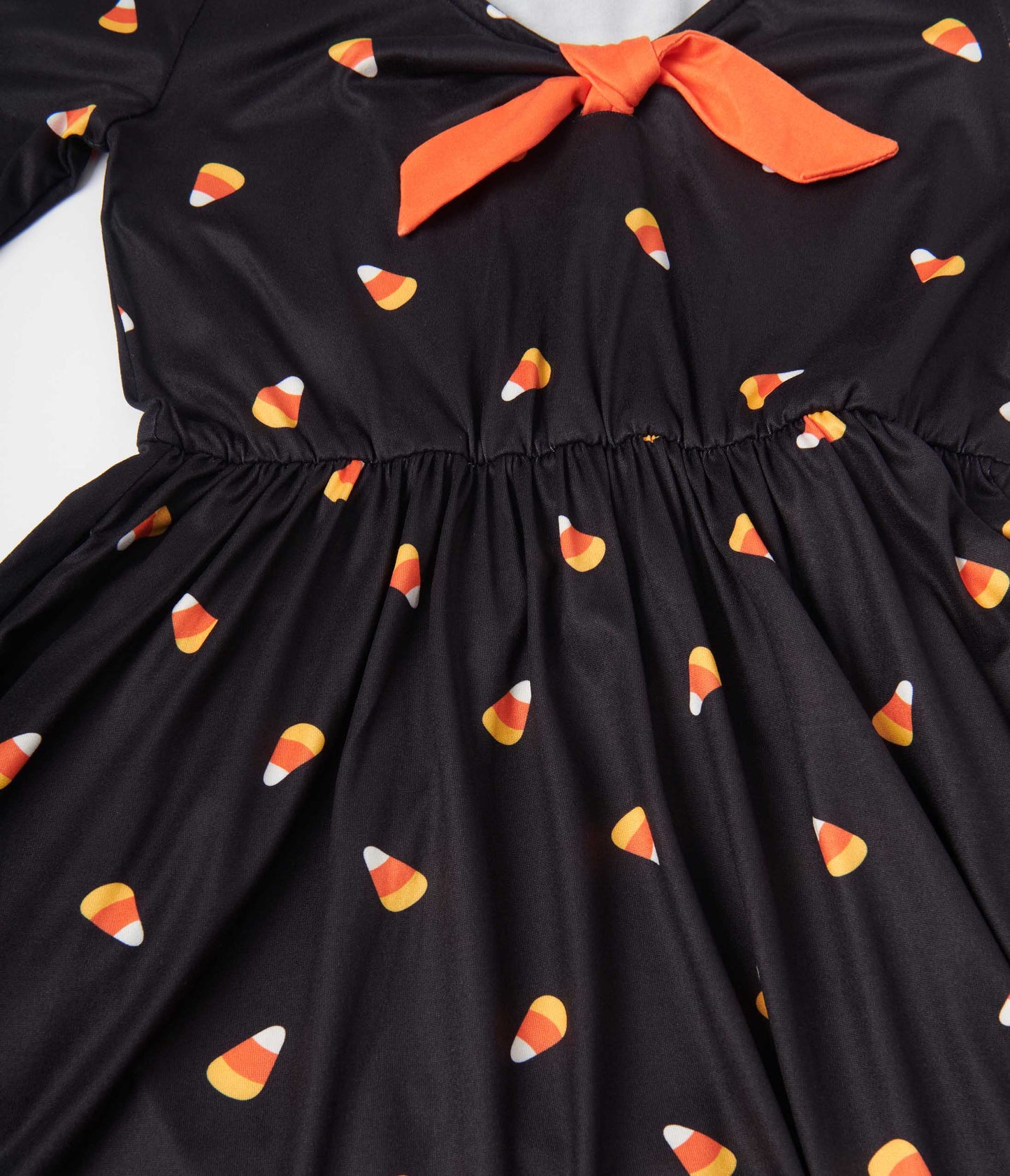 Unique Vintage Kids Black Candy Corn Hello Gorgeous Flare Dress