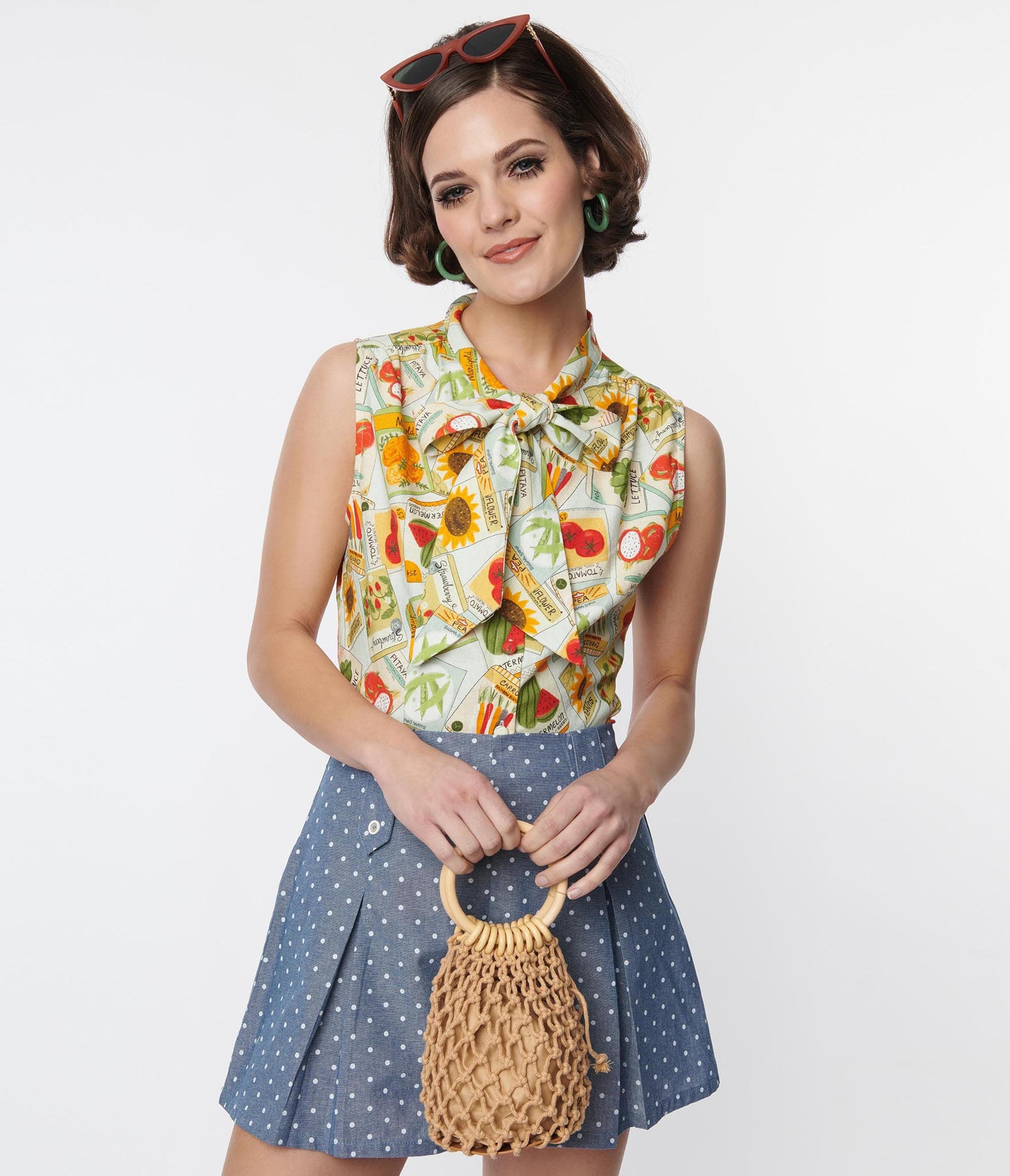 Mint Vegetable Sadie Button Up Top