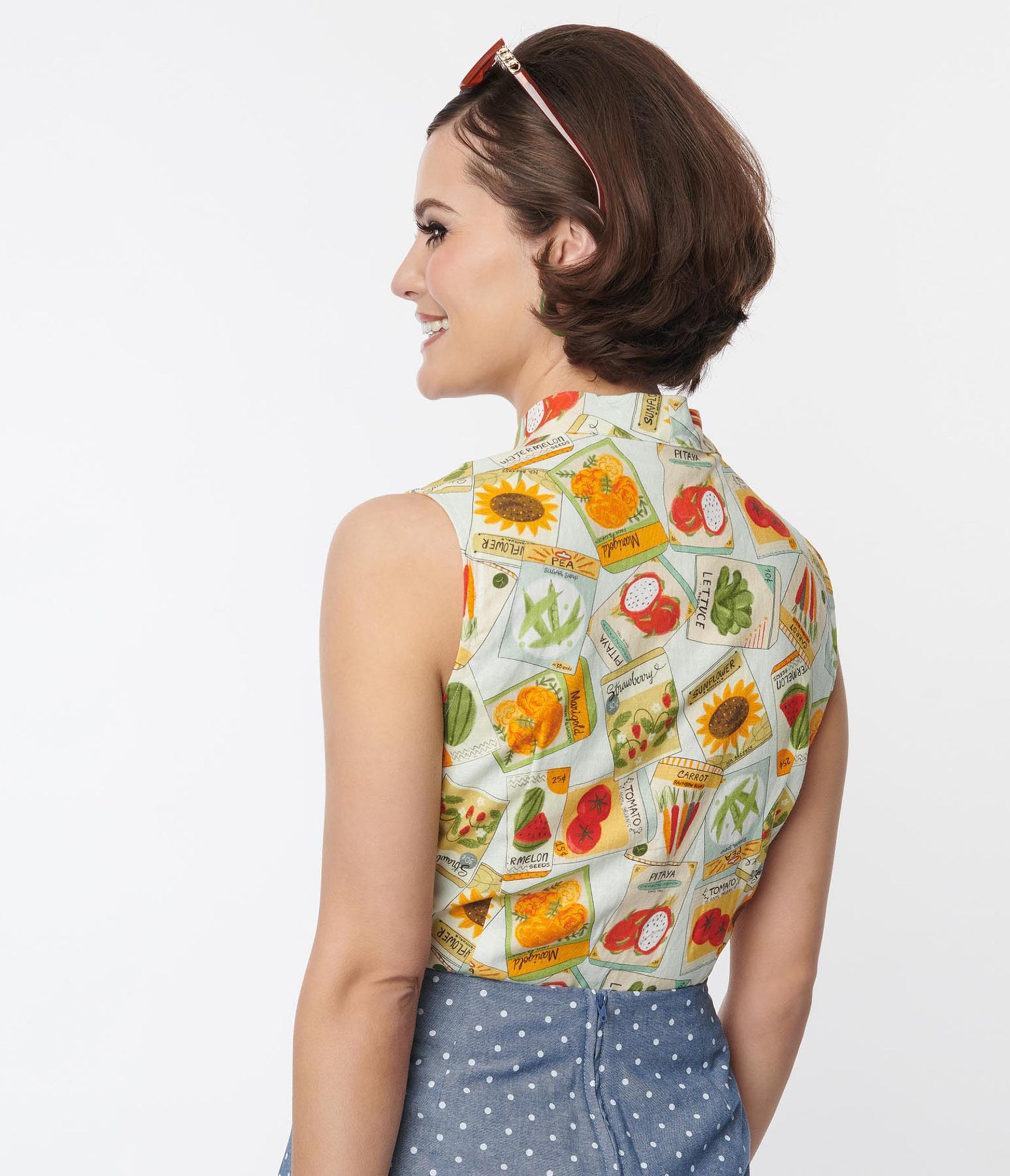 Mint Vegetable Sadie Button Up Top