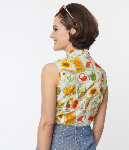 Mint Vegetable Sadie Button Up Top