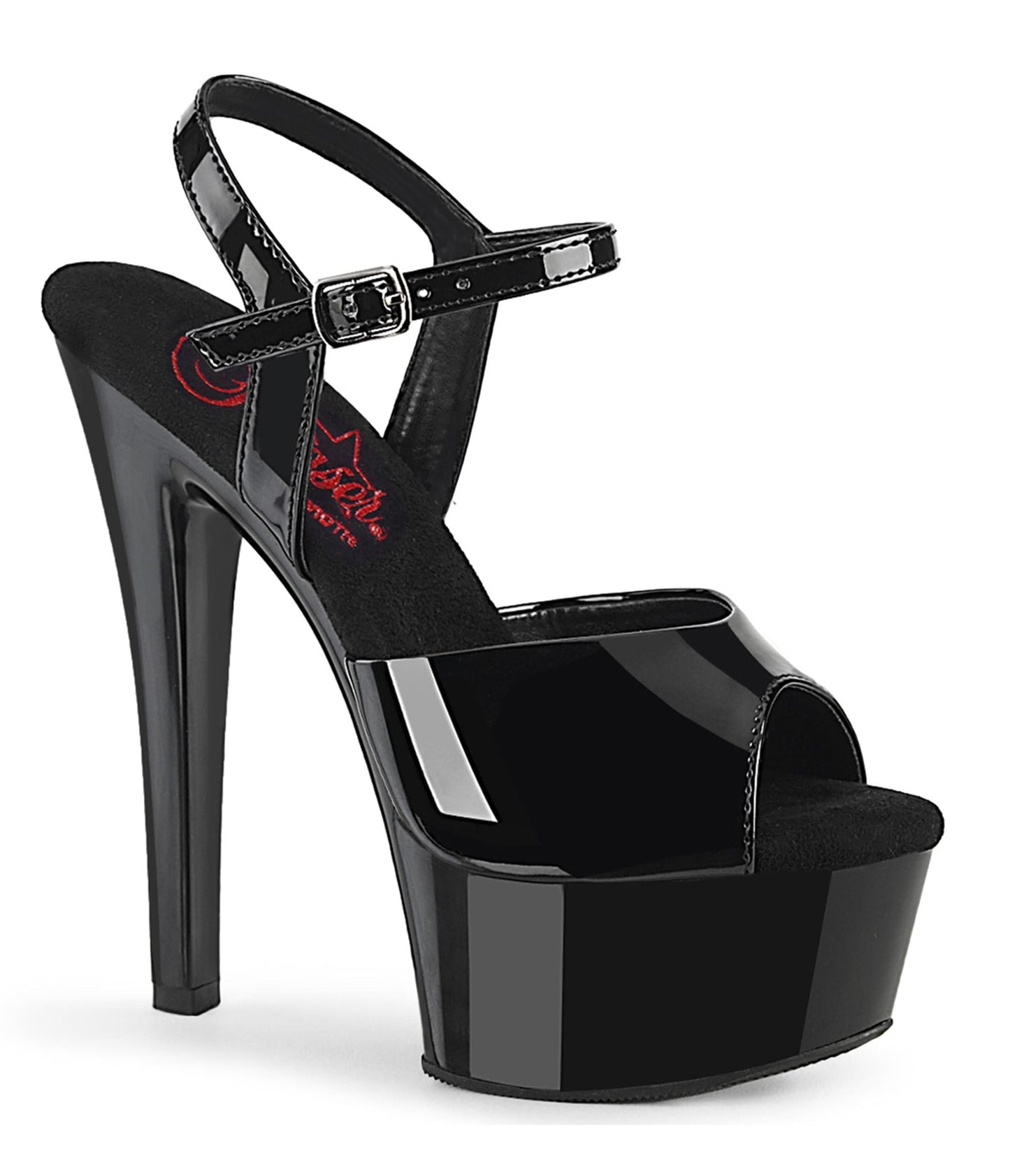 Black Patent Comfort Platform Sandals