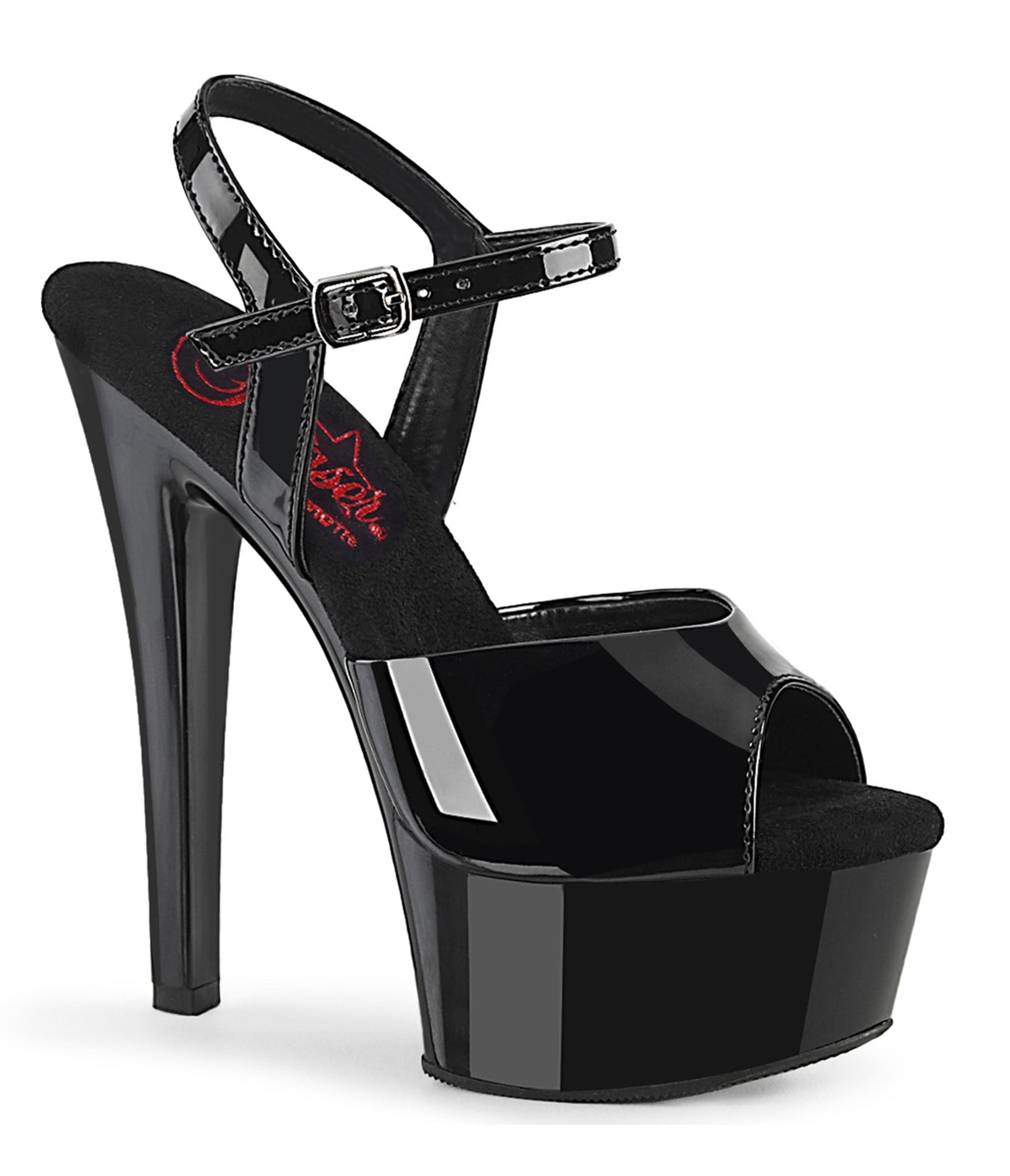 Black Patent Comfort Platform Sandals
