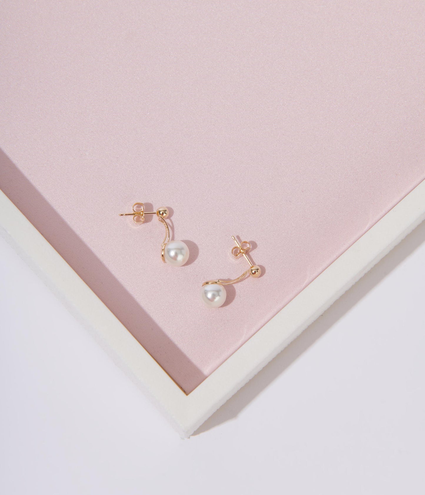 Gold Pearl Ball Drop Earrings