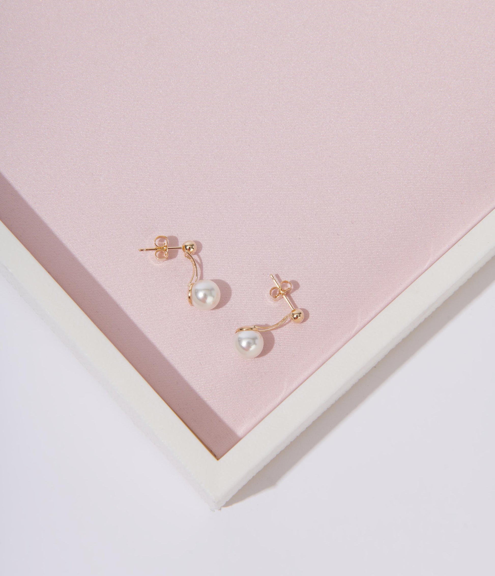 Gold Pearl Ball Drop Earrings
