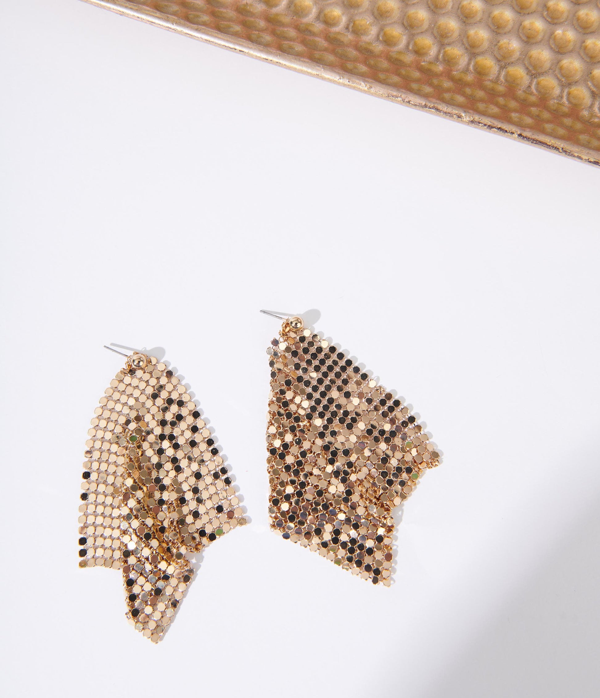 Gold Chain Mesh Drop Earrings